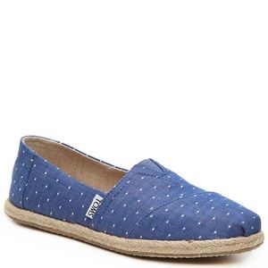 Tom’s Polka Dot Alpargata Flat Espadrille, Size 8 M